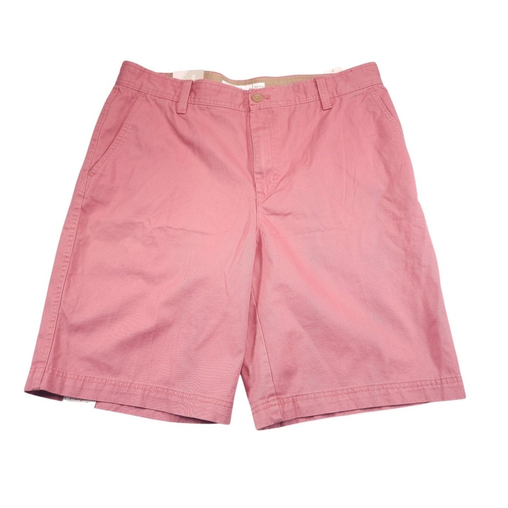 IZOD Saltwater Mens 36 Pink Cotton Chino Shorts NWT 10 Inseam Relaxed Fit